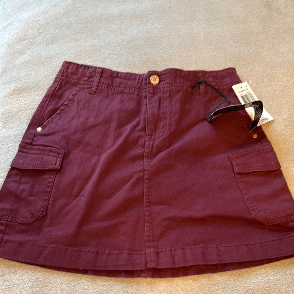 Celebrity Pink Red Cargo Mini Skirt Resort Wear